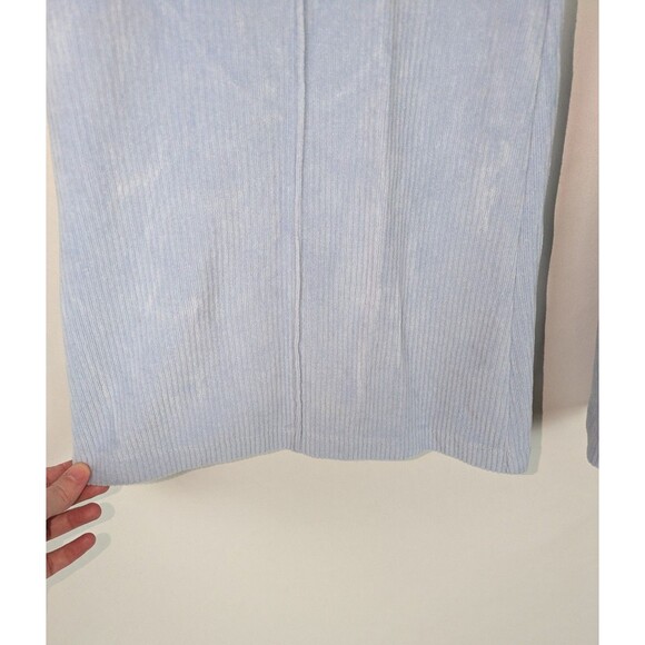 Aerie Pants XL Women's Blue Groove-On Velour High Waisted Flare Pant Ribbed - Picture 3 of 7